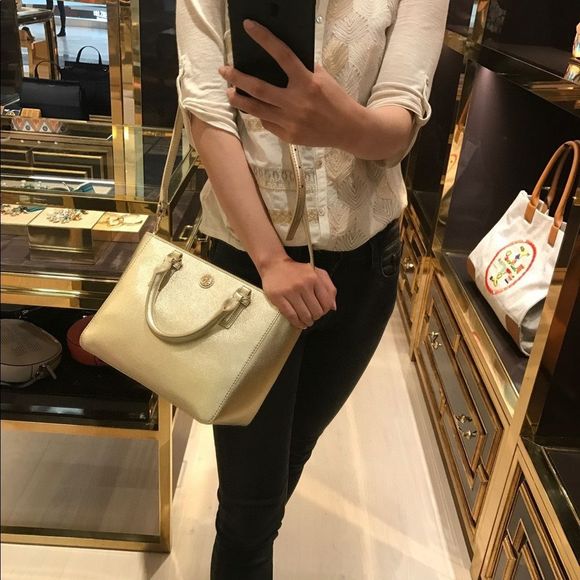 Tory burch Robinson Metallic Mini Square Tote - Picture 5 of 6